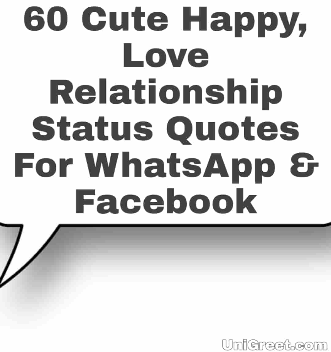60 Cute Happy, Love Relationship Status Quotes For WhatsApp & Facebook